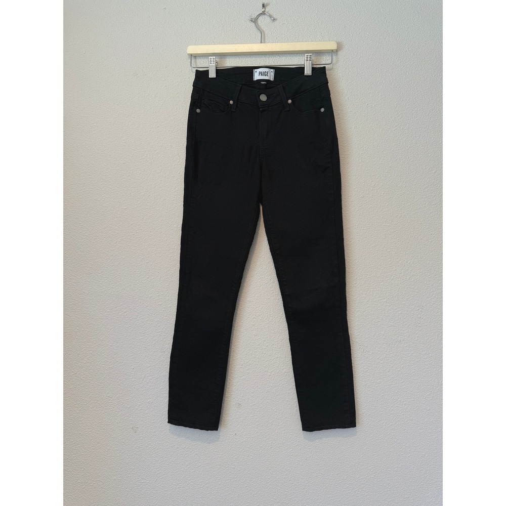 Paige Womens Black Skinny Denim Jeans Solid Slim Fit Pants